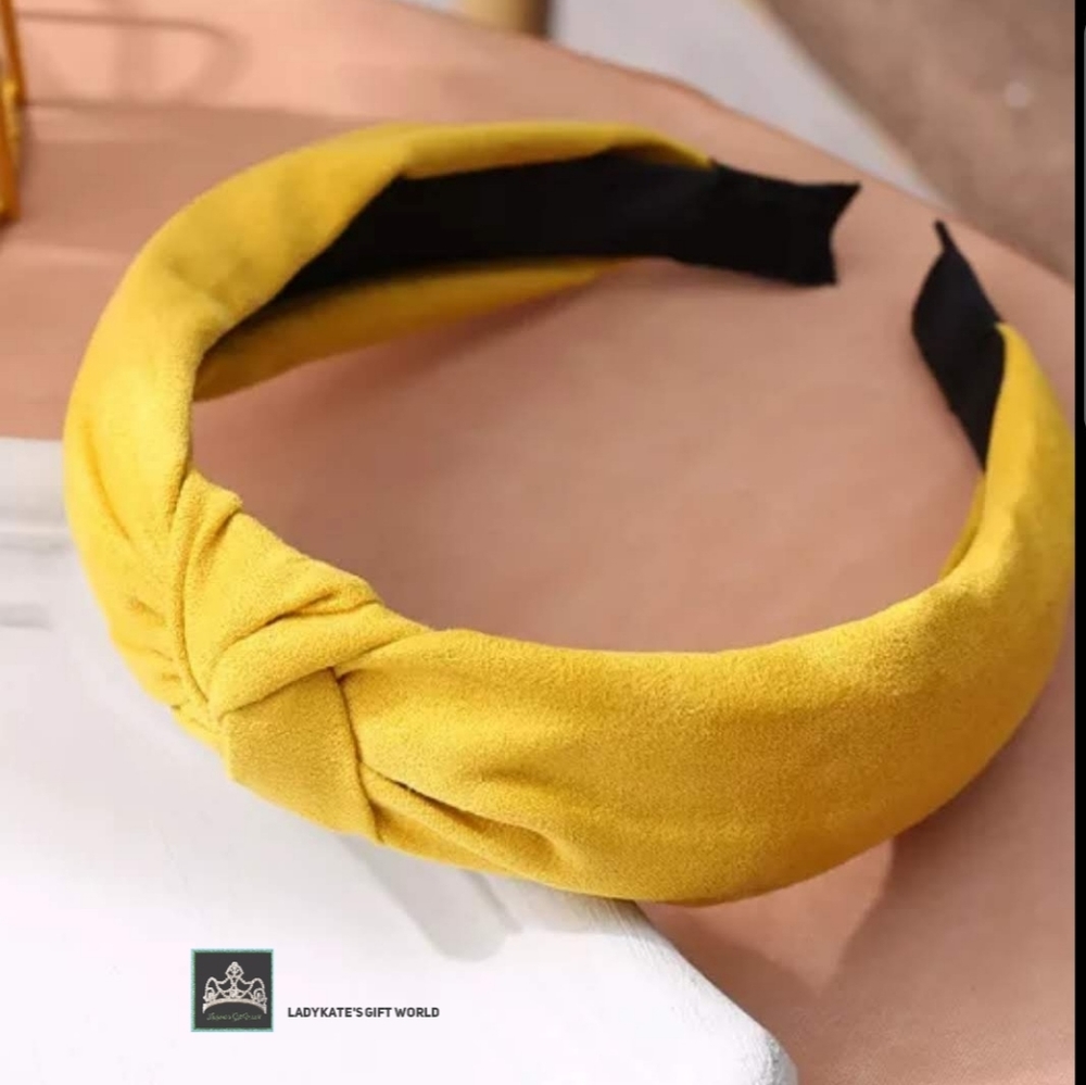 New Solid Gold Color Knotted Hairband knitting Hair Loop For Women